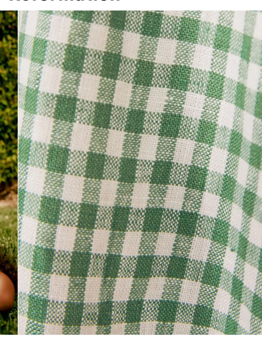 Reformation Green and White Gingham Smocked Sundress - Picture 9 of 12